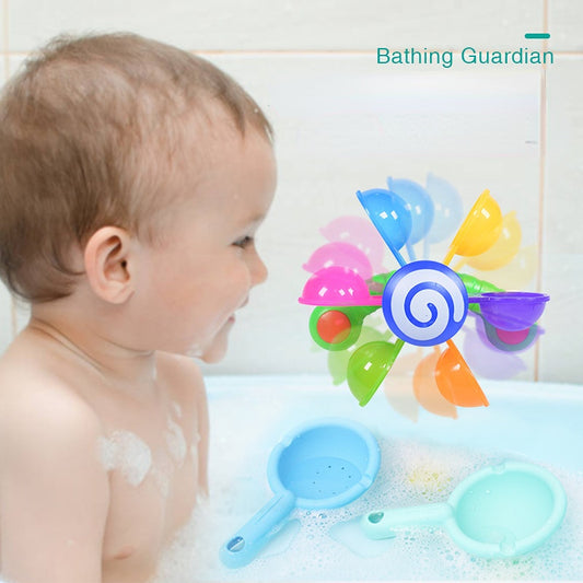 Children's Bathing, Turning, Windmill With Spoon, Baby Shower, Play Water, Rainbow Windmill, Shower, Water Play Toy